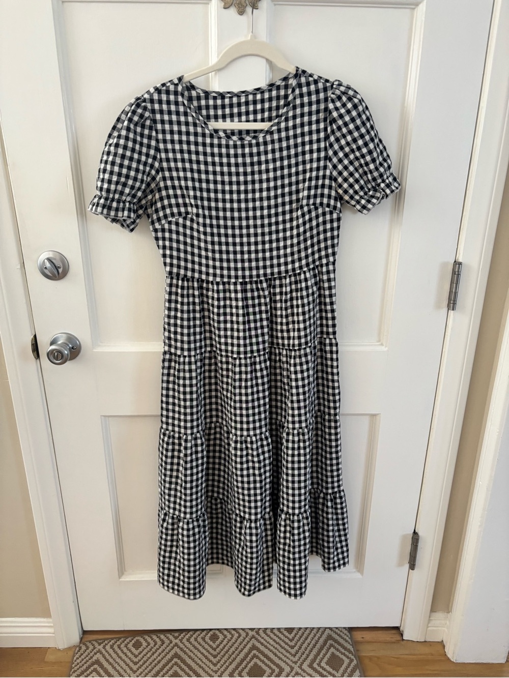2 for $10 ⭐️Black & White Gingham Tiered Dress